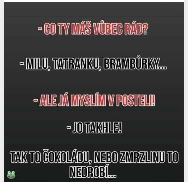 Humorný rozhovor o obľúbenom jedle v posteli: čokoláda a zmrzlina sú menej drobivé možnosti.