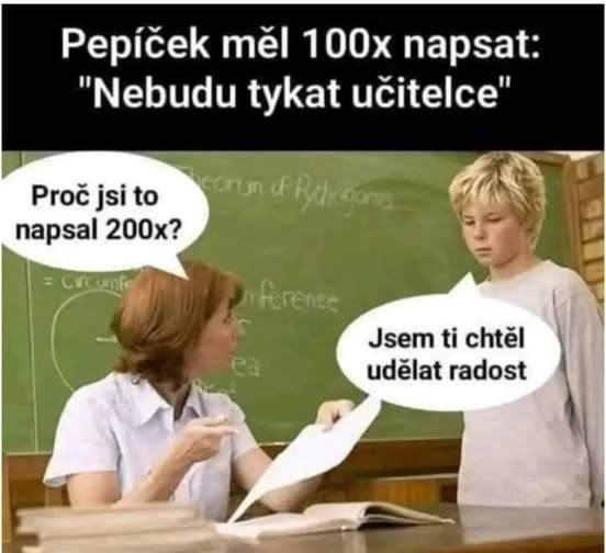 Chlapec zdvojnásobil trest písaním vtipného komentára učiteľke, ktorá sa ho pýta na dôvod jeho činu.