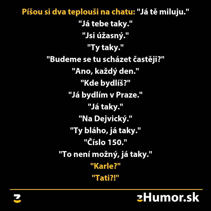 Dvaja ľudia si píšu na chate, zistia, že sú rodina.