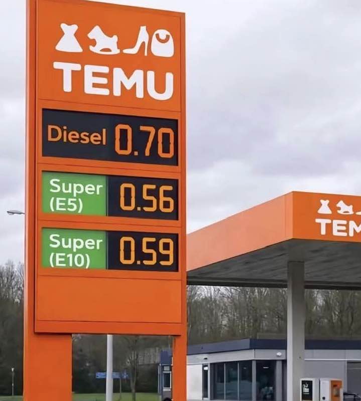 Ceny palív na čerpacej stanici TEMU: nafta 0.70 €, Super (E5) 0.56 €, Super (E10) 0.59 €.