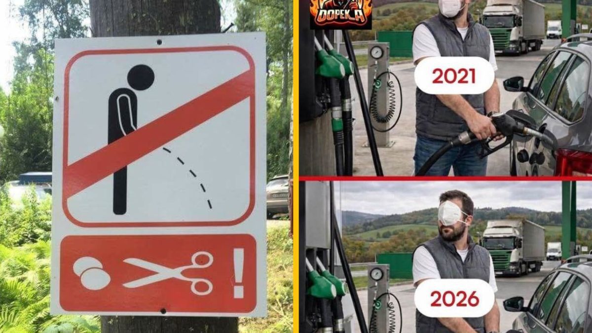 Zákaz močenia a zmeny v cenách paliva: 2021 vs. 2026, humor o budúcnosti a spoločenských obmedzeniach.
