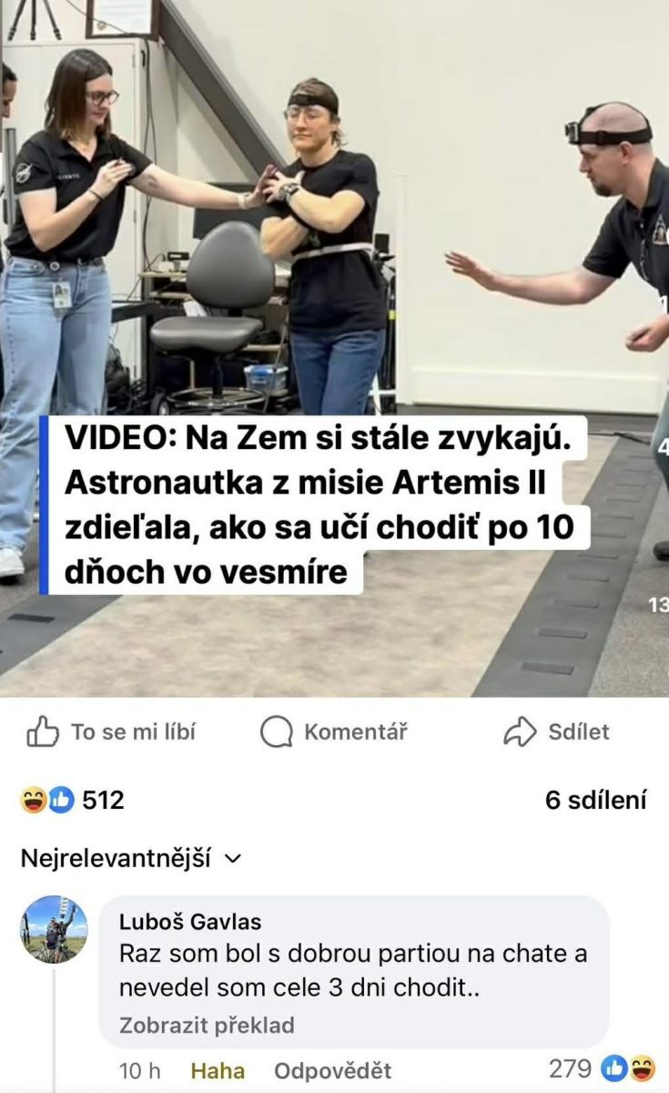 Astronautka trénuje chôdzu po návrate z vesmíru v rámci misie Artemis II, prispôsobenie gravitácii Zeme.