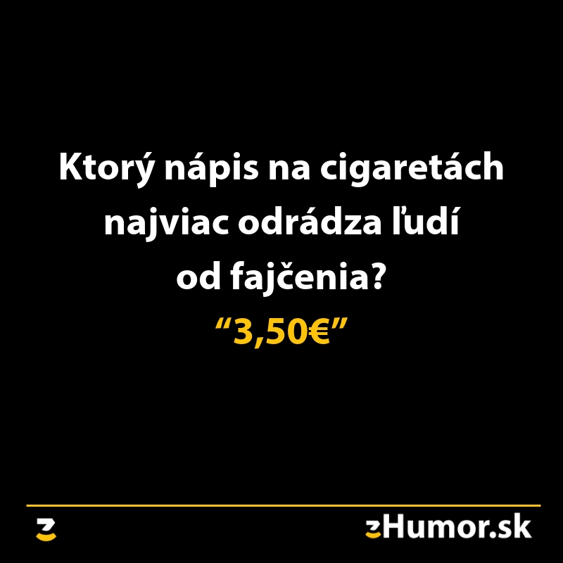 Nápis na krabičke cigariet: 3,50€ ako najväčší odstrašujúci faktor pre fajčiarov.