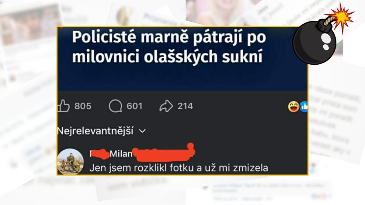 Vtipný komentár k príspevku o hľadaní milovníčky sukieň, s reakciou a emotikonom.