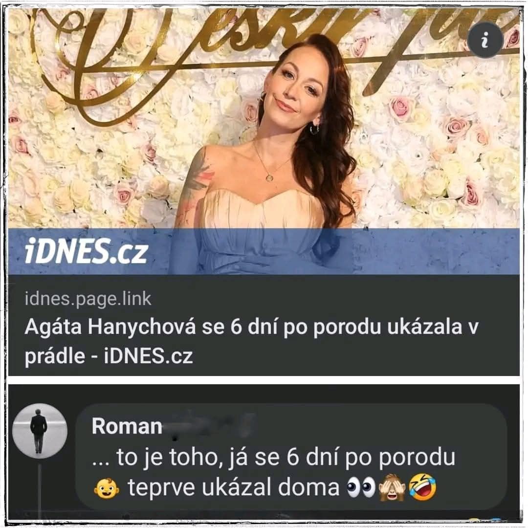 Prominentná žena na podujatí s kvetinovou stenou za sebou, titulok z iDNES.cz.