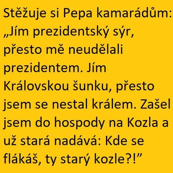 Pepa sa sťažuje kamarátom na humorné paradoxy v živote s jedlom a návštevou hospody.