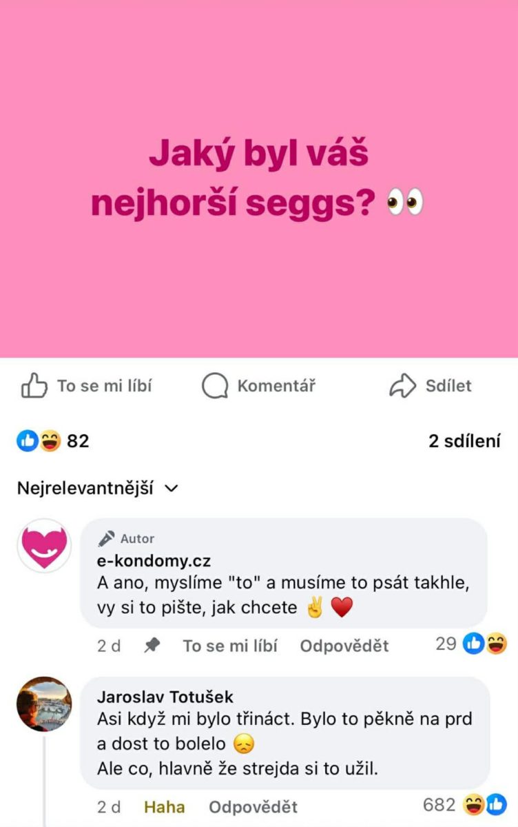 Sociálna sieť: Otázka o najhoršom zážitku, komentáre plné humoru a reakcií.