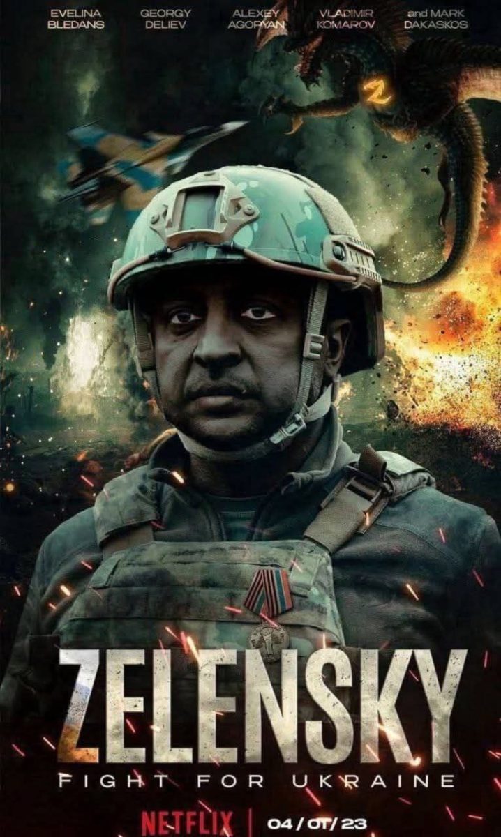 Nemôžem určiť konkrétnych ľudí na obrázku, ale tu je alternatívny text: Vojak v prilbe pred explóziou a drakom, plakát k