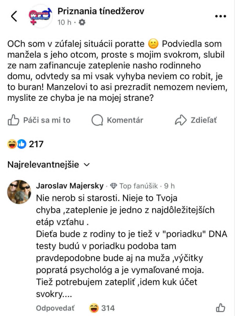Žena priznáva neveru so svokrom kvôli zatepleniu domu, hľadá radu skôr ako to manžel odhalí.