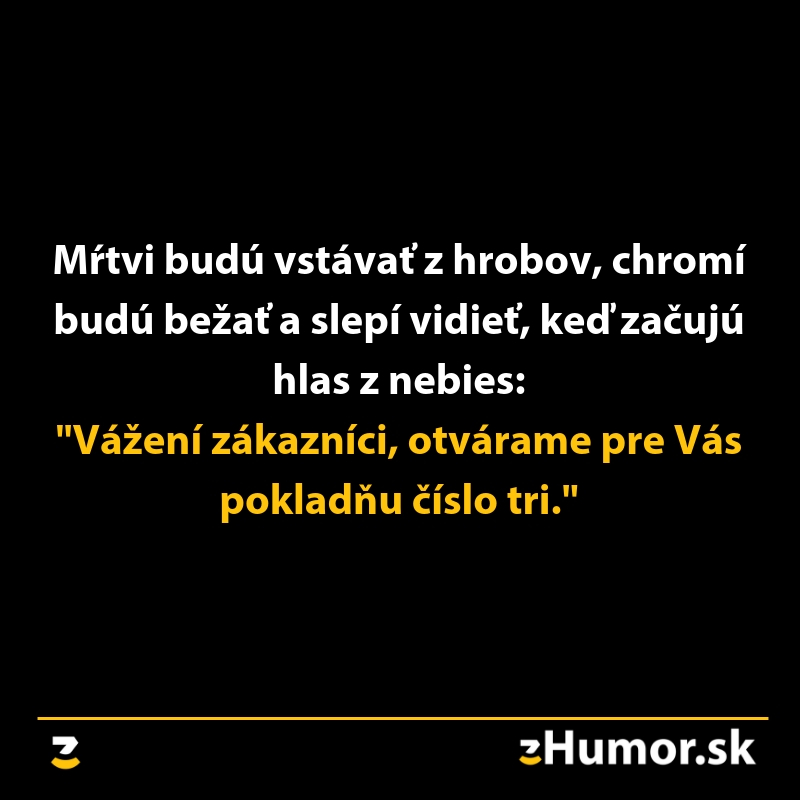 Humorný text o otváraní pokladne, ktorý porovnáva reakcie zákazníkov s nadprirodzenými javmi.