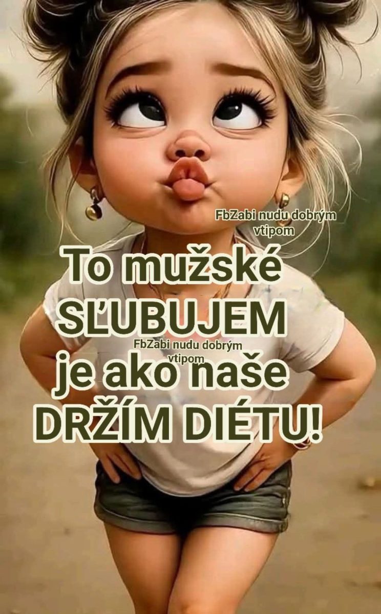 Kreslená postavička vtipne komentuje rozdiely medzi mužskými sľubmi a ženským chudnutím.