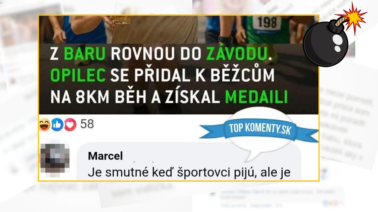 Opilec z baru sa pridal na beh, prekonal 8 km a získal medailu. Komentár k tomu: Je smutné, keď športovci pijú.