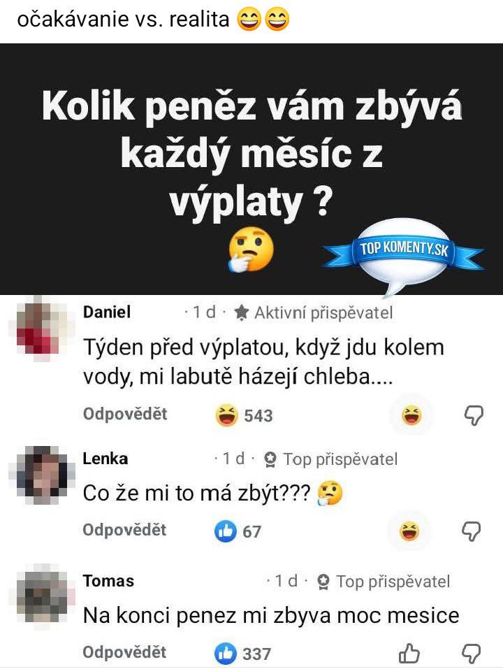 Koľko vám každý mesiac zostane z výplaty? Očakávania vs. realita vtipne komentované na sociálnych sieťach.