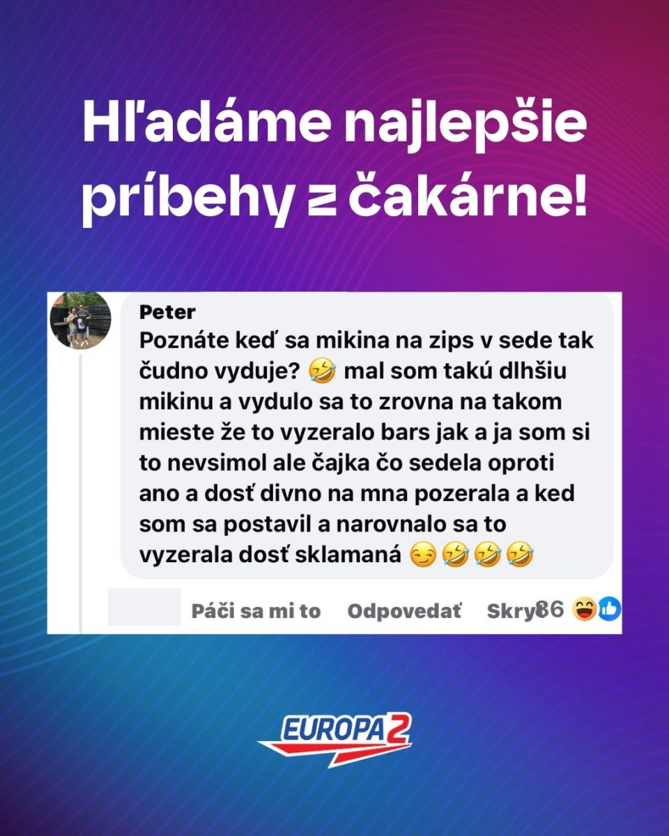 Hľadáme najlepšie príbehy z čakárne, zábavný komentár užívateľa so zážitkom z mikiny na zips.