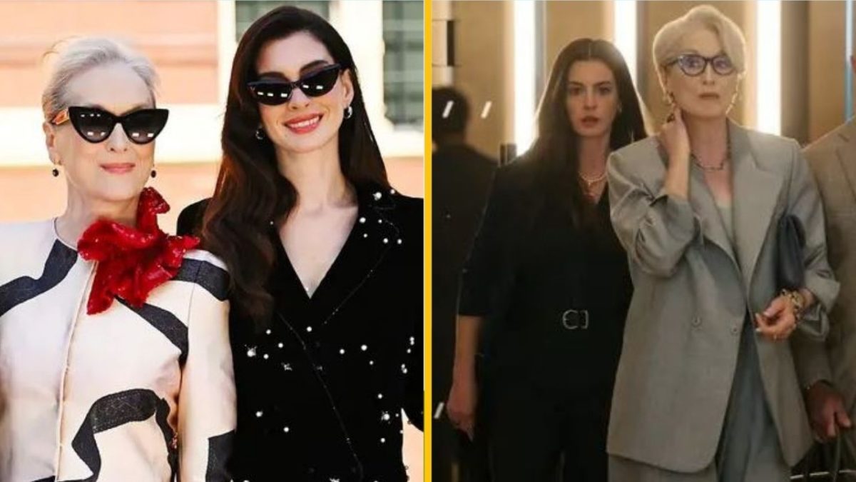 Dve štýlové ženy v elegantných outfitoch, okuliare, úsmevy, moderné prostredie, móda a elegancia.