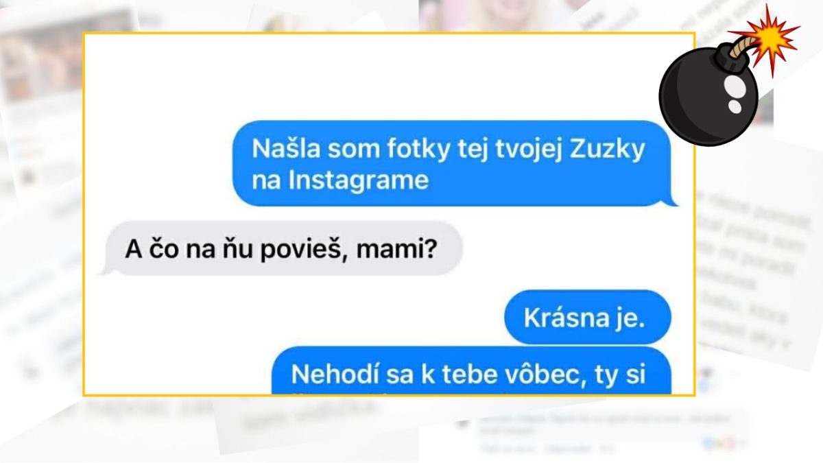 SMS rozhovor o fotkách Zuzky na Instagrame, kde mama posudzuje jej vzhľad a vhodnosť pre adresáta.