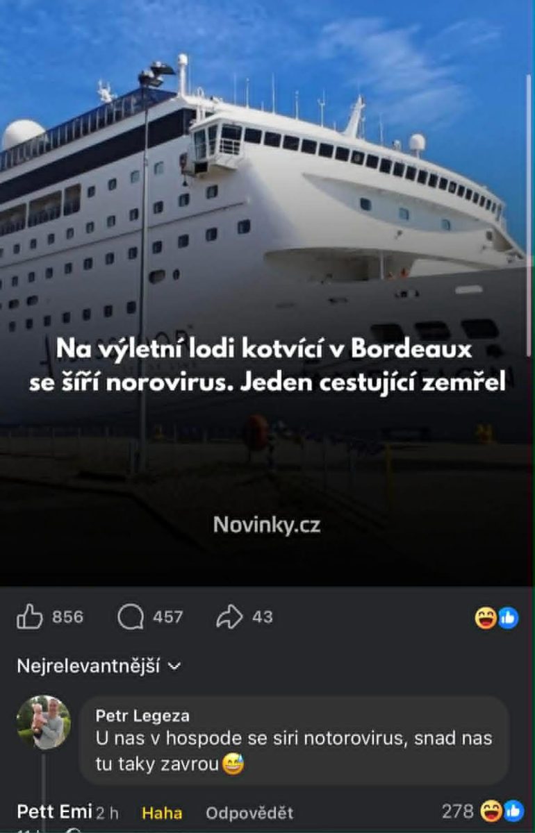 Výletná loď v Bordeaux s norovírusom, jeden cestujúci zomrel.
