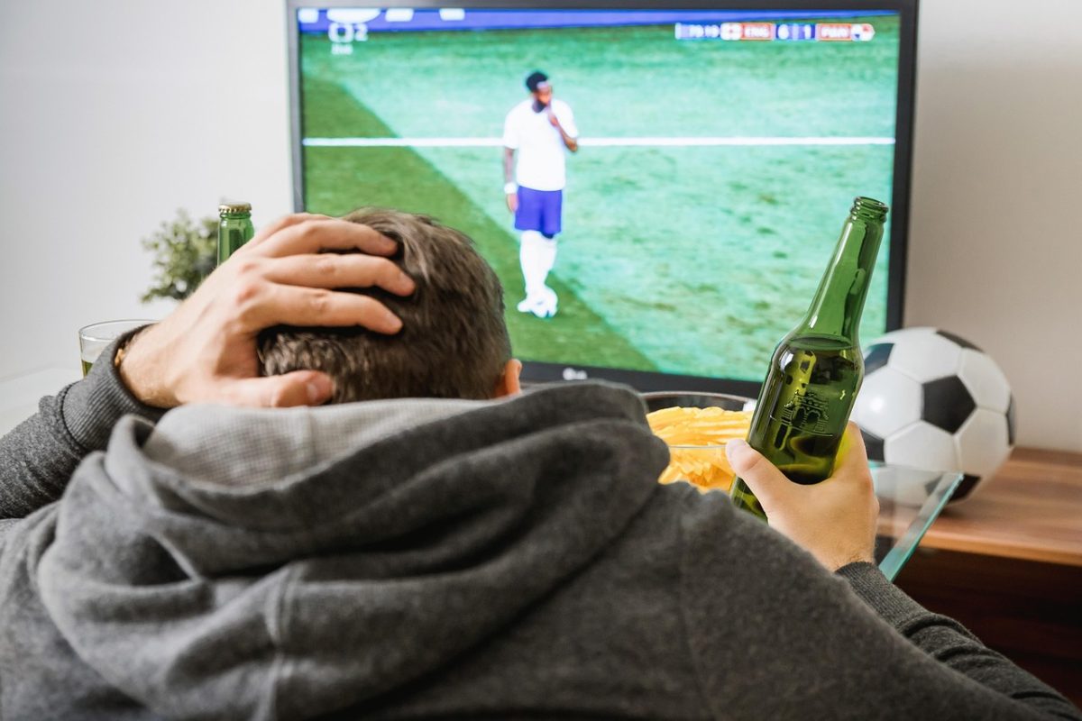 soccer, football, tv, watching, home, boy, man, beer, ball, fun, funny, television, alcohol, enjoy, game, games, sport, match, goal, happy