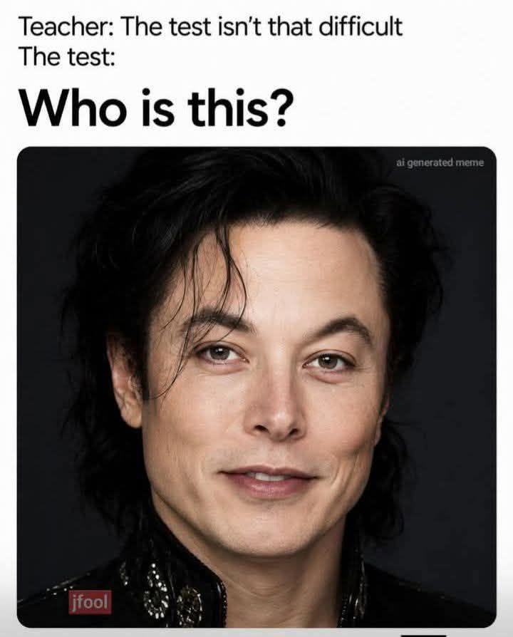 Meme s textom Teacher: The test isn’t that difficult. The test: Who is this? a obrázkom neznámej osoby.