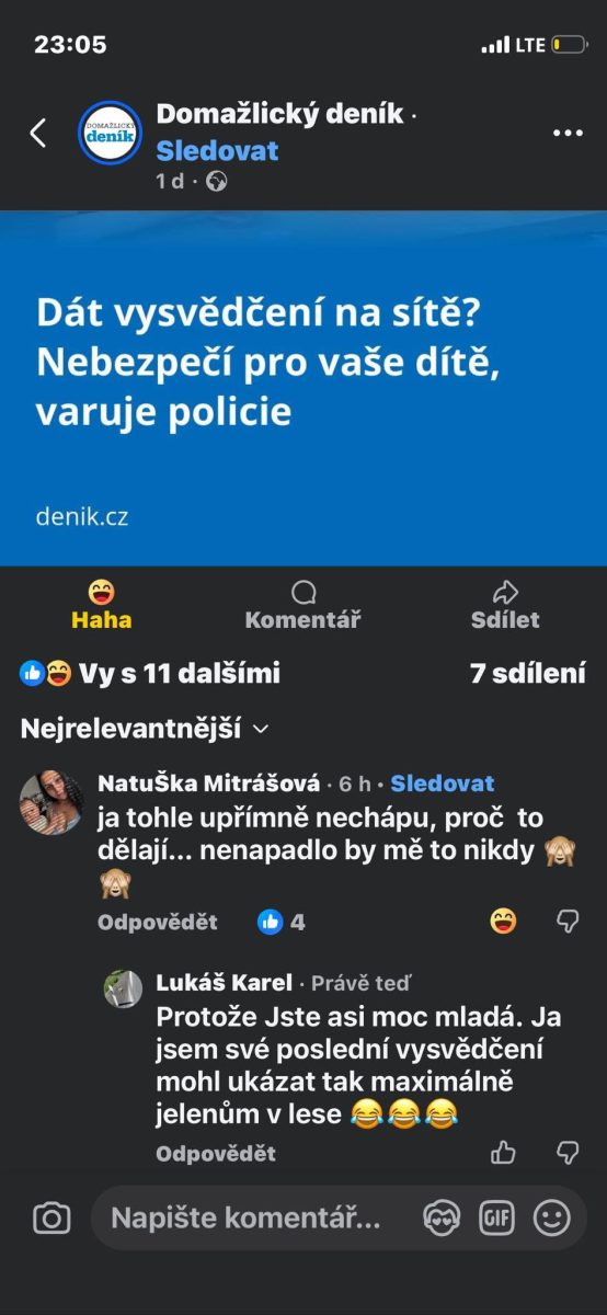 Polícia varuje: Zdieľanie vysvedčenia na sociálnych sieťach môže byť pre dieťa nebezpečné.