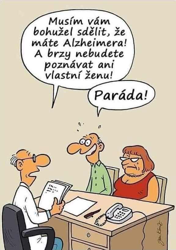 Lekár oznamuje pacientovi smutnú správu, zatiaľ čo muž reaguje s nadšením, ilustrácia o vnímaní zdravotných správ.
