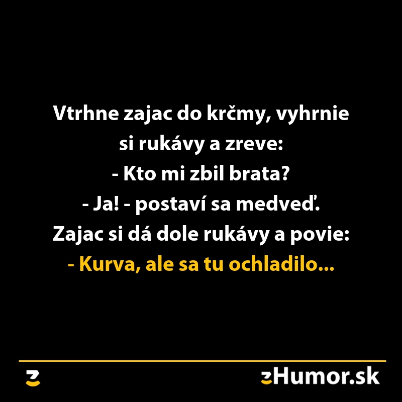 Zajac v krčme sa stretáva s medveďom a vtipne zmení tému pri konfrontácii.