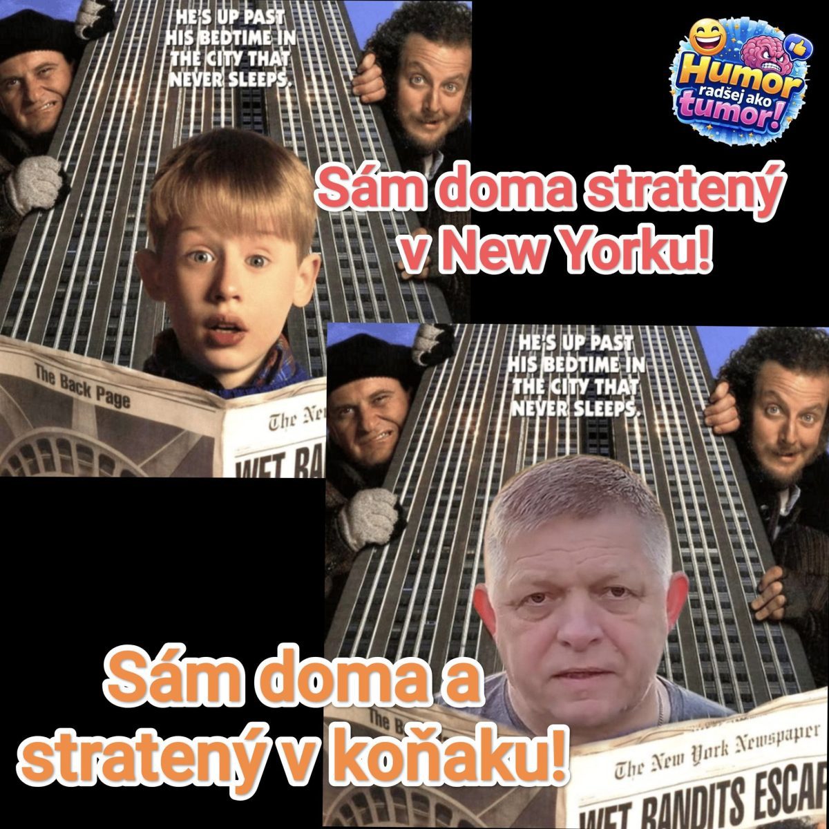Paródia na film Sám doma, kde sa zámenné postavy ocitnú v rôznych situáciách, vrátane koňaku.