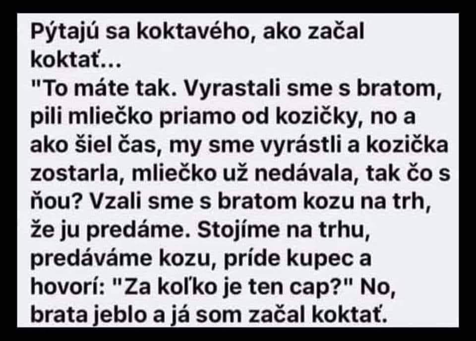 Žart o koktaní: Príbeh o bratoch, koze a nečakanom konci na trhu.