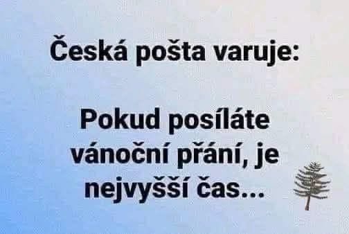 Česká pošta varuje: Je čas poslať vianočné priania. Pošlite ich včas, aby dorazili pred Vianocami!
