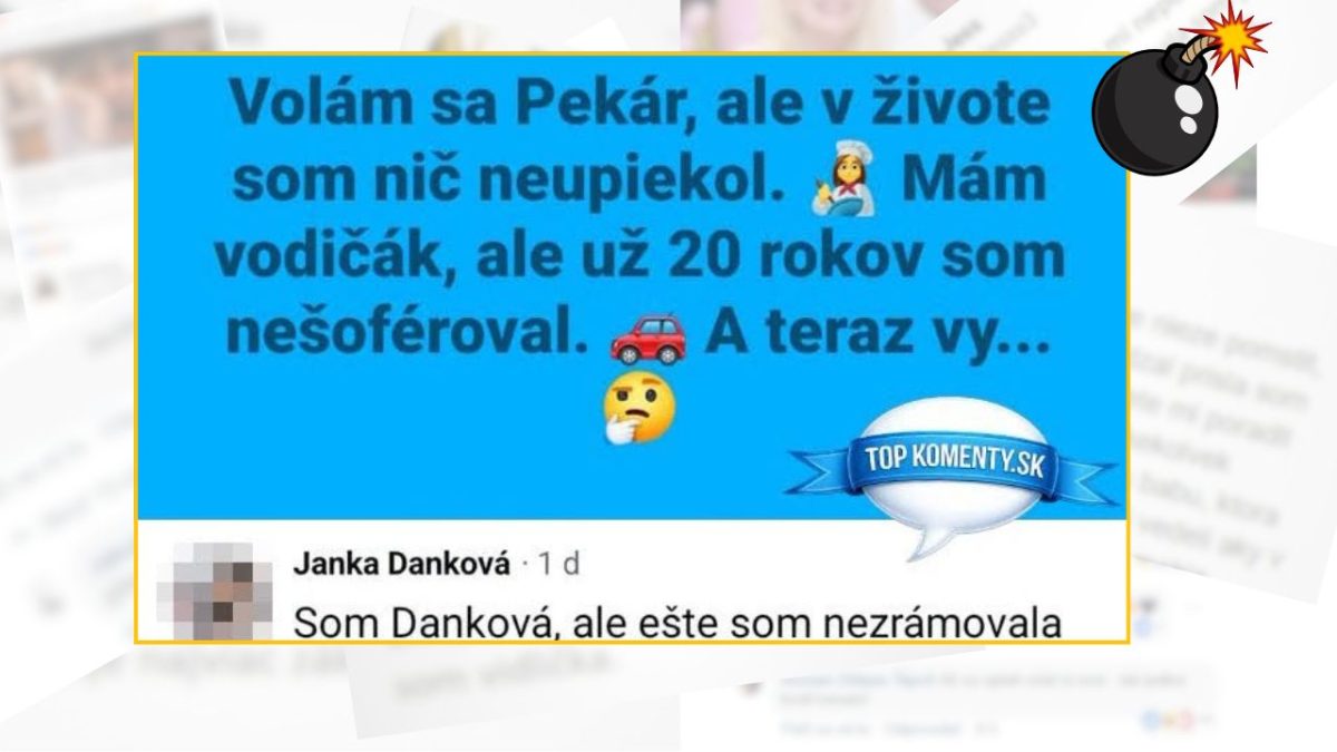 Vtipný komentár o ľuďoch s priezviskami Pekár a Danková paroduje schopnosti, ktoré mená naznačujú.