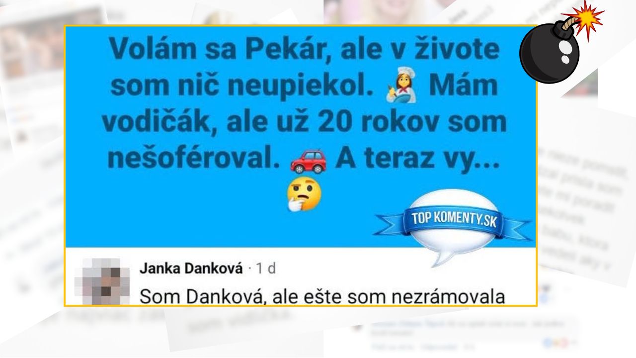 Vtipný komentár o ľuďoch s priezviskami Pekár a Danková paroduje schopnosti, ktoré mená naznačujú.