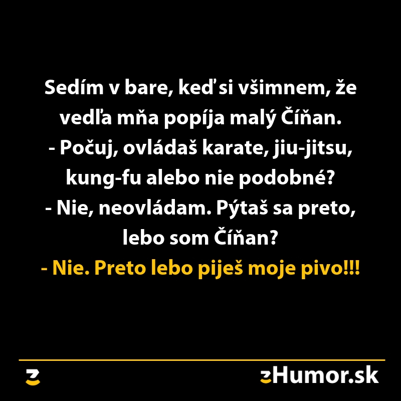 Vtipný text o nedorozumení v bare medzi hosťami a krádeži piva.