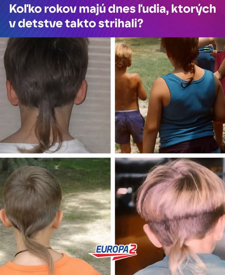Retro účesy detí z minulosti na štyroch fotografiách; otázka, koľko majú títo ľudia dnes rokov?