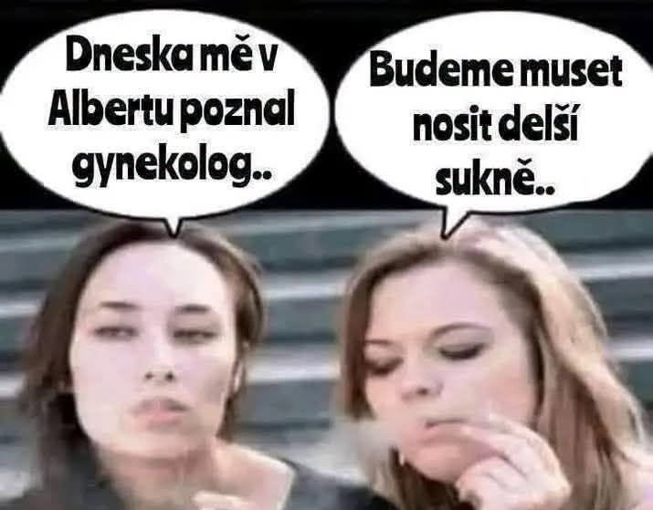 Dve ženy konverzujú o tom, že ich spoznal gynekológ v obchode, riešia, ako nosiť dlhšie sukne na verejnosti.
