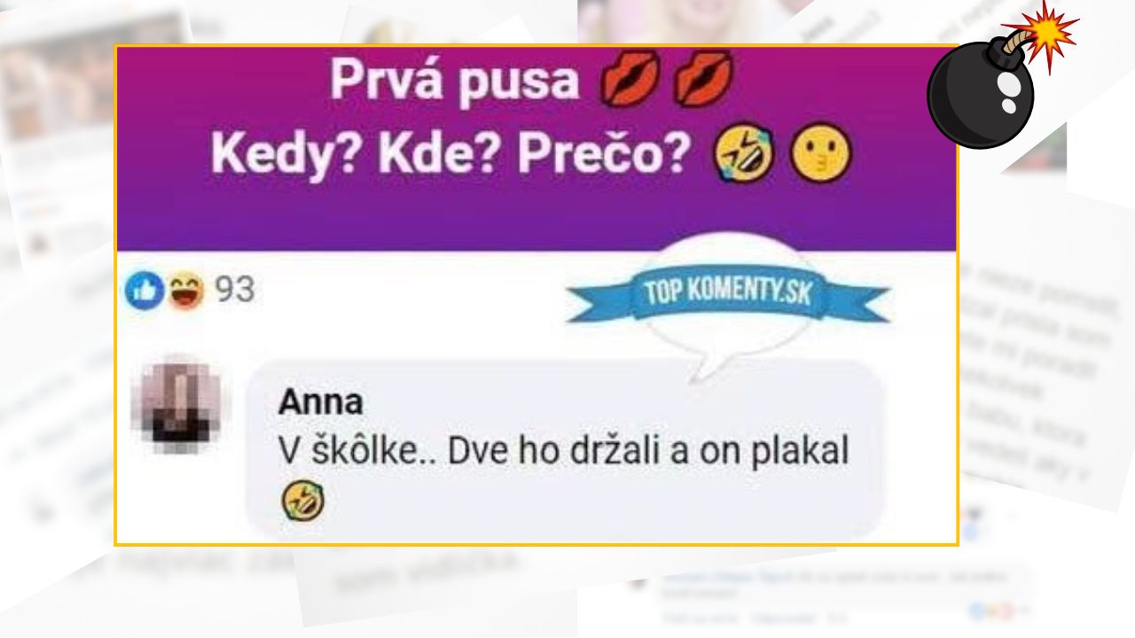 Vtipný komentár Anny k prvej puse v škôlke, kde chlapec plakal, lebo ho držali.
