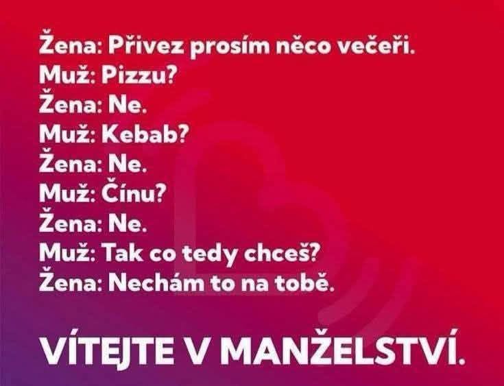 Konverzácia o večeri so zábavným záverom: „Nechám to na tebe.“ Vtipné momenty v manželstve.