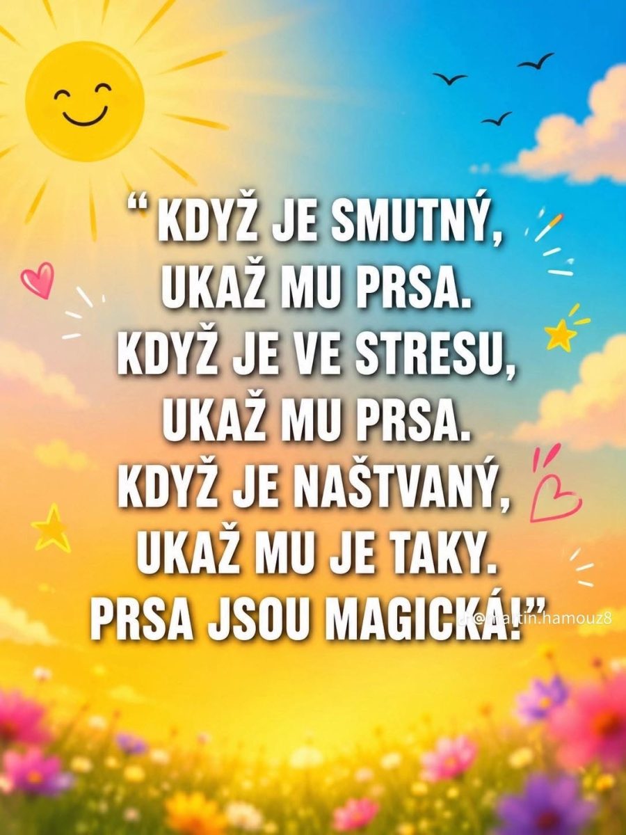 Východ slnka, usmievavé slnko, farebné pozadie s textom o zlepšení nálady láskavým gestom.