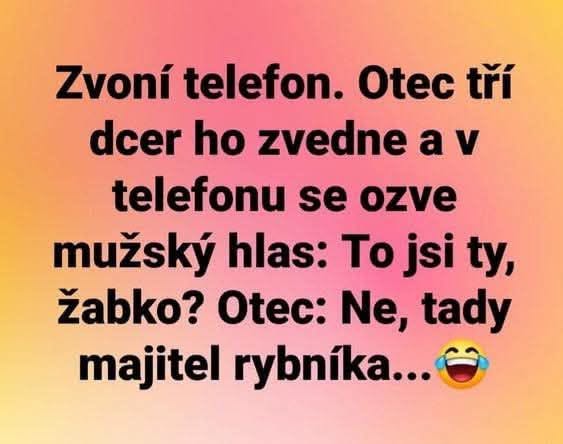 Vtipný text o otcovi, ktorý zdvihne telefón a humorne odpovie na náhodný telefonát.