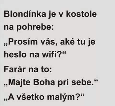 Vtipná situácia: Blondínka sa pýta na heslo na wifi v kostole a nesprávne pochopí odpoveď farára.