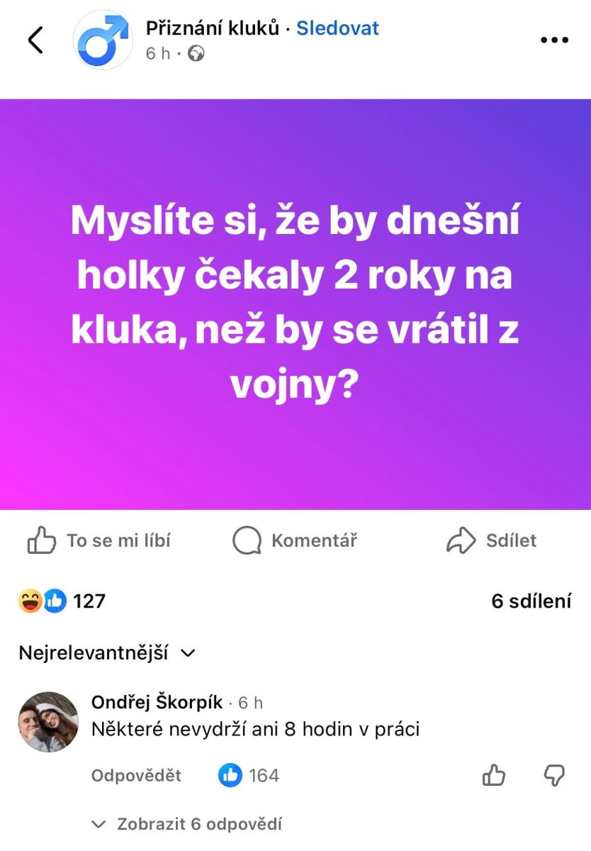 Diskusia na tému: Čakanie na partnera počas vojny. Vtipný komentár o výdrži v práci.