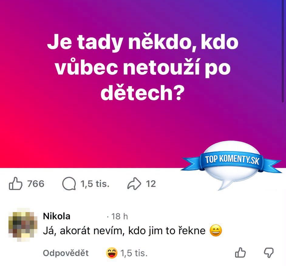 Rozhovor o túžbe po deťoch s komentárom: Ja, ale neviem, kto im to povie. Reakcie a zdieľania.