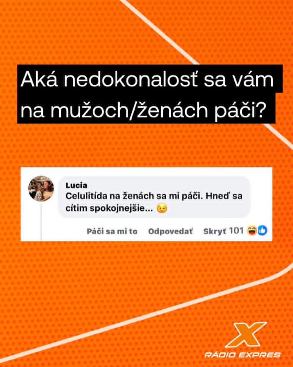 Obrázok zobrazujúci otázku o obľúbených nedokonalostiach na ľuďoch s odpoveďou o celulitíde na ženách.