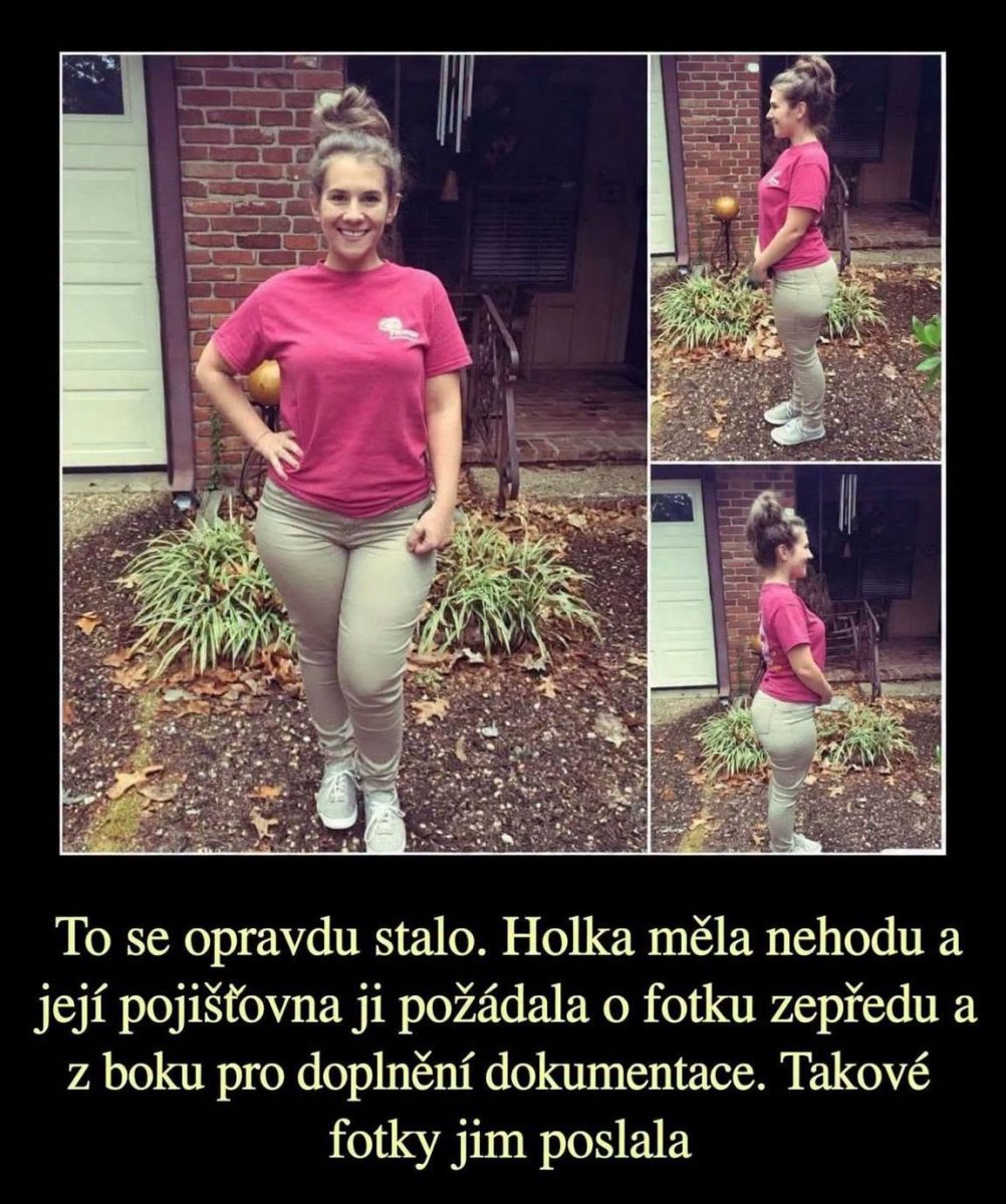 Žena vo fialovom tričku pózuje spredu a zboku na dvore pred domom.