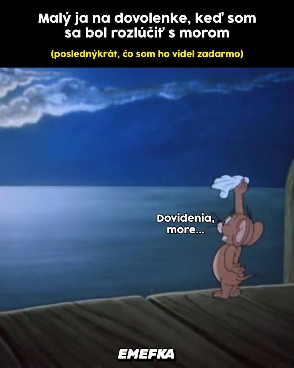 Myš máva moru na rozlúčku na dovolenke, nostalgický moment posledného zbohom.