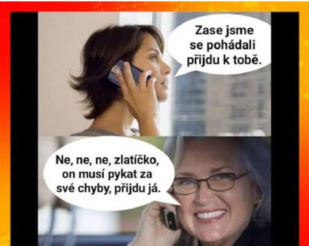 Žena a staršia žena telefonujú. Jedna navrhuje návštevu, druhá trvá na tom, že sama príde kvôli situácii.