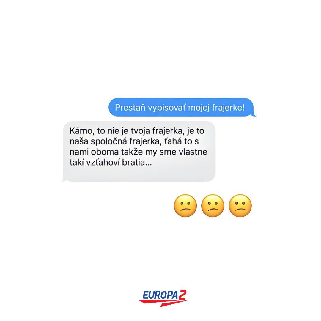 Vtipná SMS diskusia o komplikovanom vzťahu s emotikónmi zmätených výrazov.