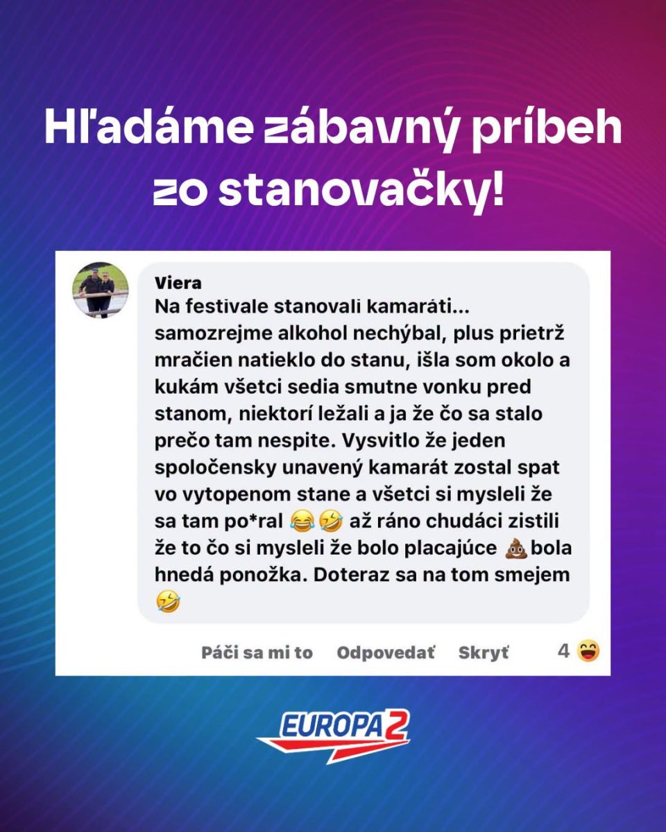 Zábavný príbeh o stanovaní: kamaráti zle interpretujú situáciu, nakoniec sa vtipne vysvetlí omyl s ponožkou.