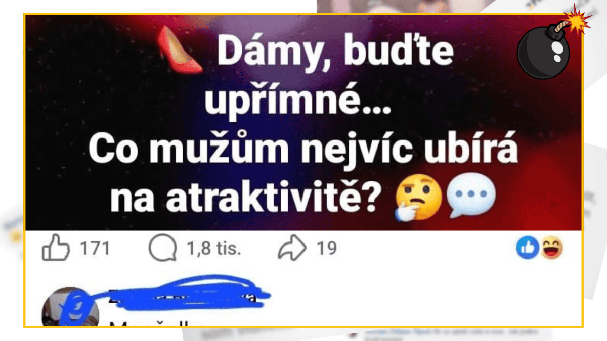 Dámy diskutujú, čo mužom uberá na atraktivite. Výzva na úprimné názory s rôznymi emotikonmi.
