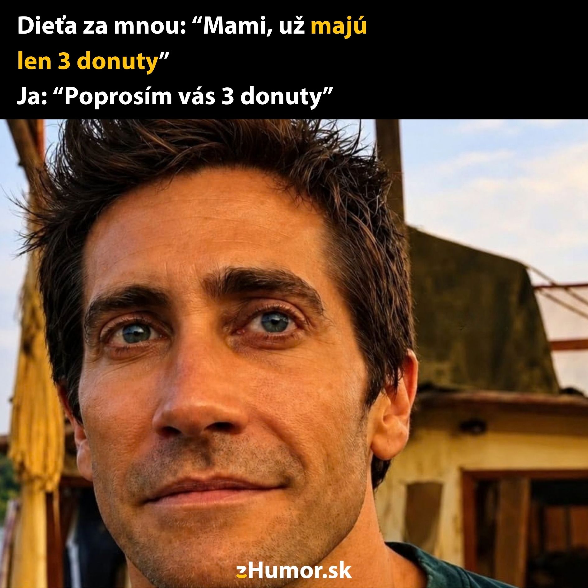Muž zachytáva vtipný moment o posledných troch donutách, ktoré plánuje kúpiť.