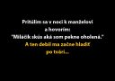 Vtipný text o manželskej komunikácii: Oholená a nepochopená poznámka s humorným záverom.